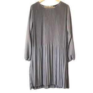 Nwot En/Kay by Navleen long sleeve pleated shift dress size Medium loose fit
